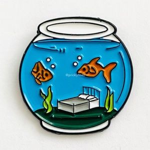 8/$40 Bedroom In Goldfish Bowl Enamel Pin